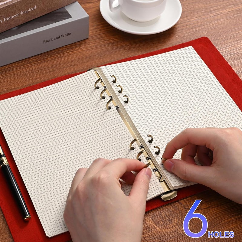Tofun A5 Grid Refill Paper,6 Hole Punched,A5 Graph Rule Paper/Quad Rule Filler Paper for Filofax Planner/Binders/Organizer, 8.3x5.6 Inch,80 Sheets,Beige,100GSM (1) - Image 5