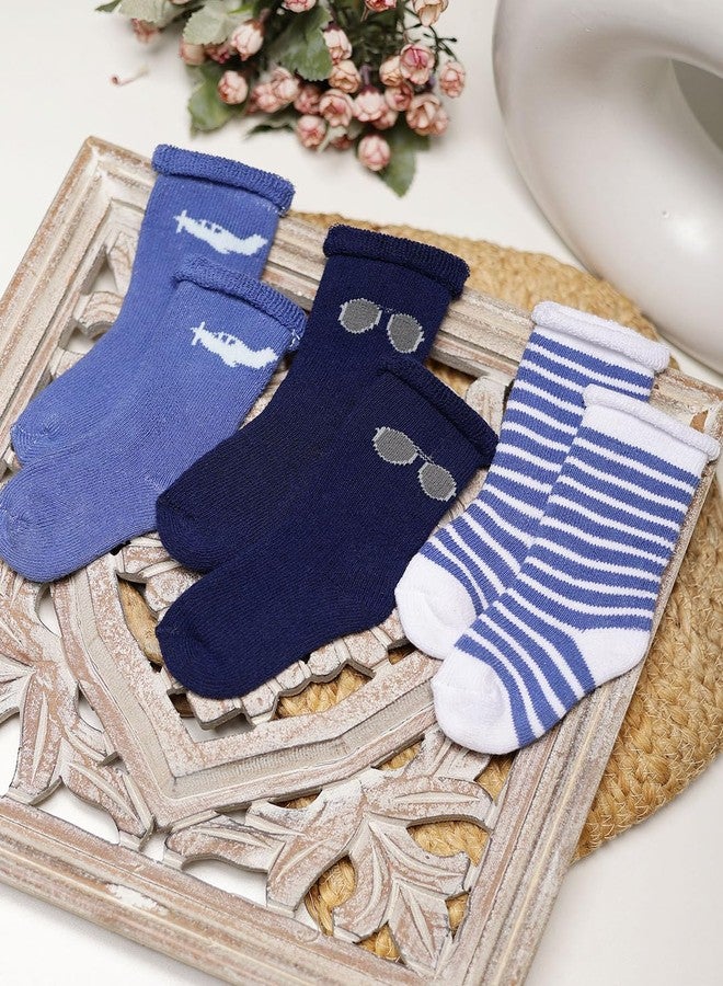 PASSION PETALS 510 Winter Warm Socks For Kids Toddlers Thermal Woolen Socks Baby Boys And Baby Girls Ankle Socks For Kids- Pack of 3 - Image 2