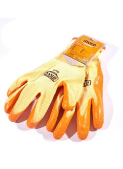 INGCO Latex Safety Gloves Rubber Work Gloves Industrial Project Hand Safety Glove Nitrile Coated, X-Large - HGVL05  - Image 1