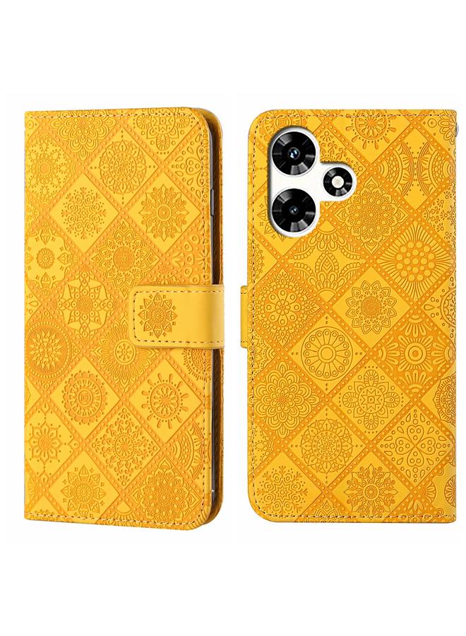 اس-توب جراب لهاتف Infinix Hot 30 4G، جراب هاتف جلدي منقوش بنمط عرقي - Image 1