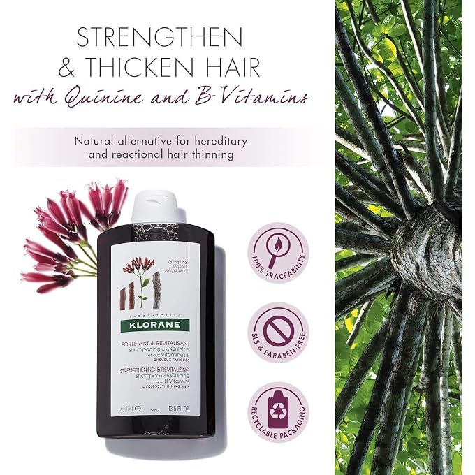 Klorane Strengthening Shampoo with Quinine and B Vitamins 400ml - Image 3