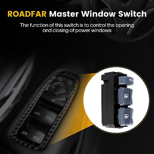 ROADFAR Window Switch Power Window Switch Master Control Power Window Switch Front Driver Side Replacement Parts fits for 1999-2000 Cadillac 1995-2005 for Chevrolet 1995-2004 GMC 15151360 - Image 2