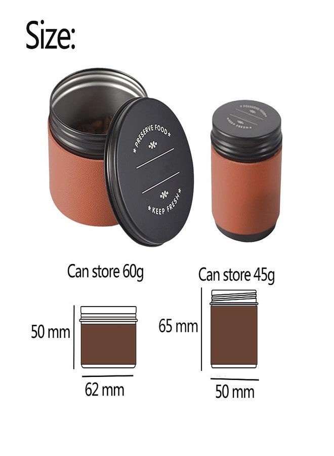 SIPLIV Coffee Canister Travel Jar, Mini Portable Aluminium Alloy Food Storage Container Great for Coffee Bean, Grounds, Tea and More - 2 Pack - Image 2