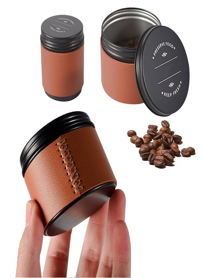 SIPLIV Coffee Canister Travel Jar, Mini Portable Aluminium Alloy Food Storage Container Great for Coffee Bean, Grounds, Tea and More - 2 Pack - Image 1