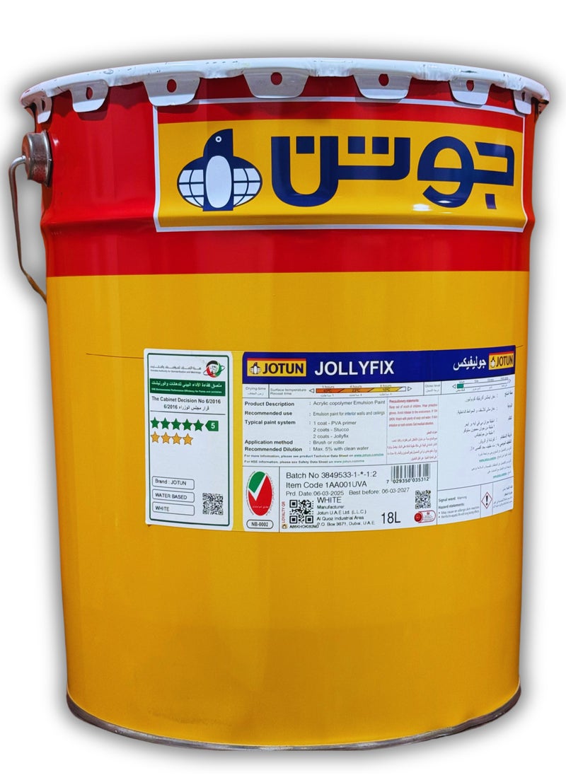 Jotun JOTUN JOLLYFIX MATTE - 18L WHITE  - Image 1