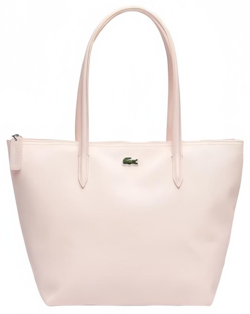 Lacoste Women's L12.12 Concept Fashion Versatile Large Capacity Zipper Handbag Single Shoulder Bag Tote Bag Medium Pink - Image 1