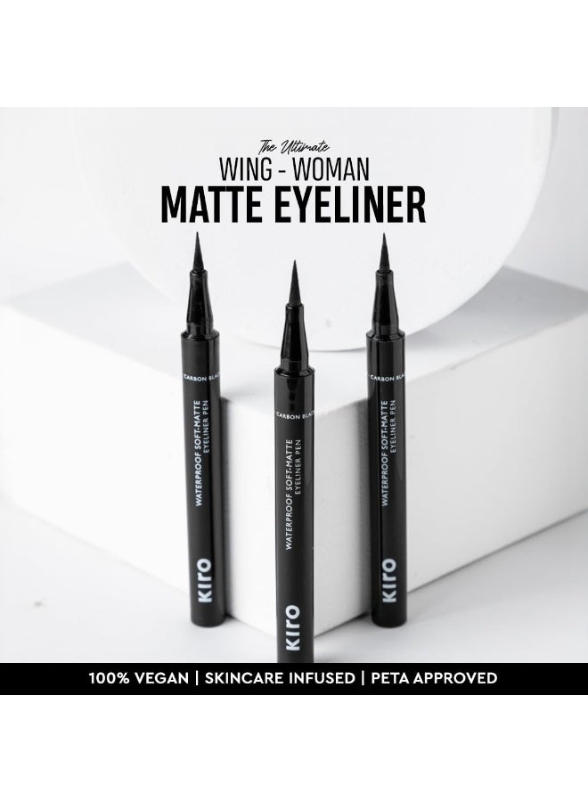 Kiro Waterproof Soft-Matte Eyeliner Pen, Carbon Black, 1.1 ml, Smudgeproof Eye liner, Matte Pen Eyeliner, Vegan, No Parabens, Liquid Eye Pen, 24 Hour Stay On, Non Toxic Liner for Eye - Image 3