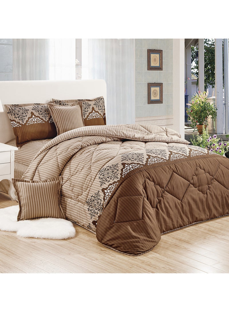 Moon 4 Pieces Single Size 160x210Cm Comforter Set Medium Filling Bedding Set for All Season Includes 1Comforter 1Bedsheet 1Pillow Shams and 1Cushion cases  - Image 1