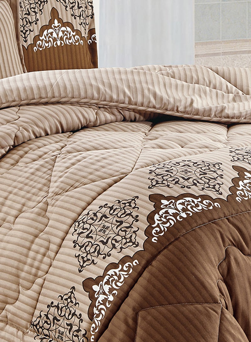 Moon 4 Pieces Single Size 160x210Cm Comforter Set Medium Filling Bedding Set for All Season Includes 1Comforter 1Bedsheet 1Pillow Shams and 1Cushion cases  - Image 5