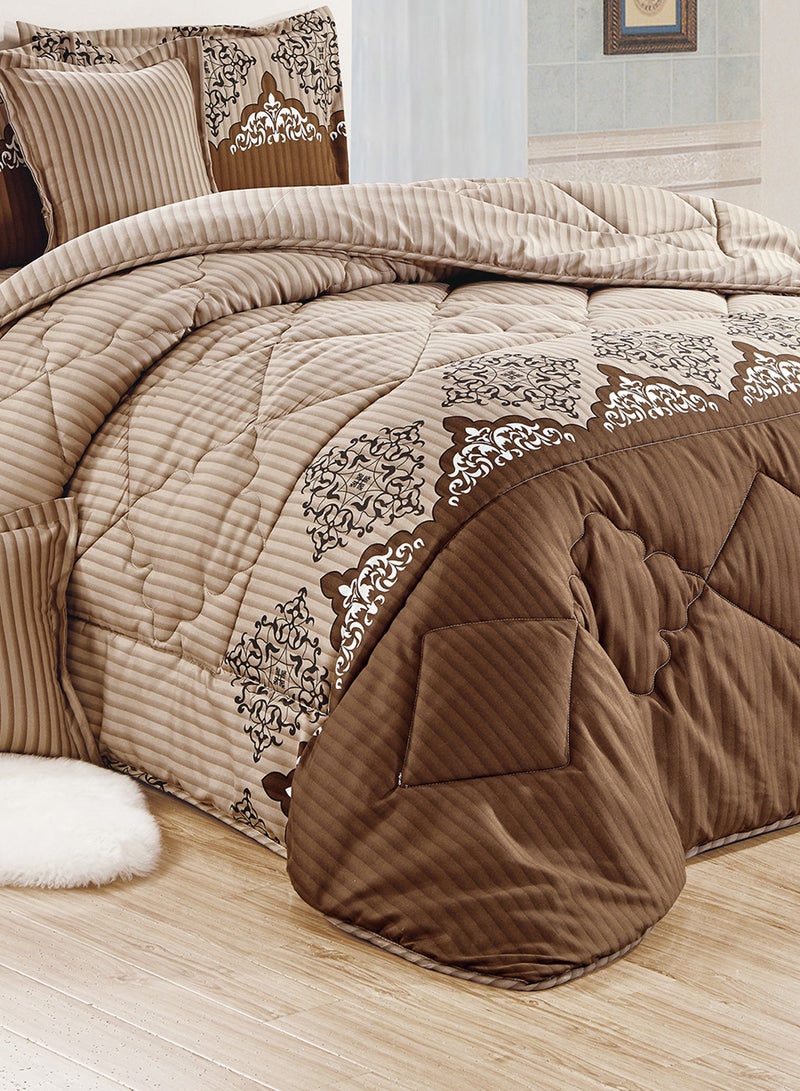 Moon 4 Pieces Single Size 160x210Cm Comforter Set Medium Filling Bedding Set for All Season Includes 1Comforter 1Bedsheet 1Pillow Shams and 1Cushion cases  - Image 4