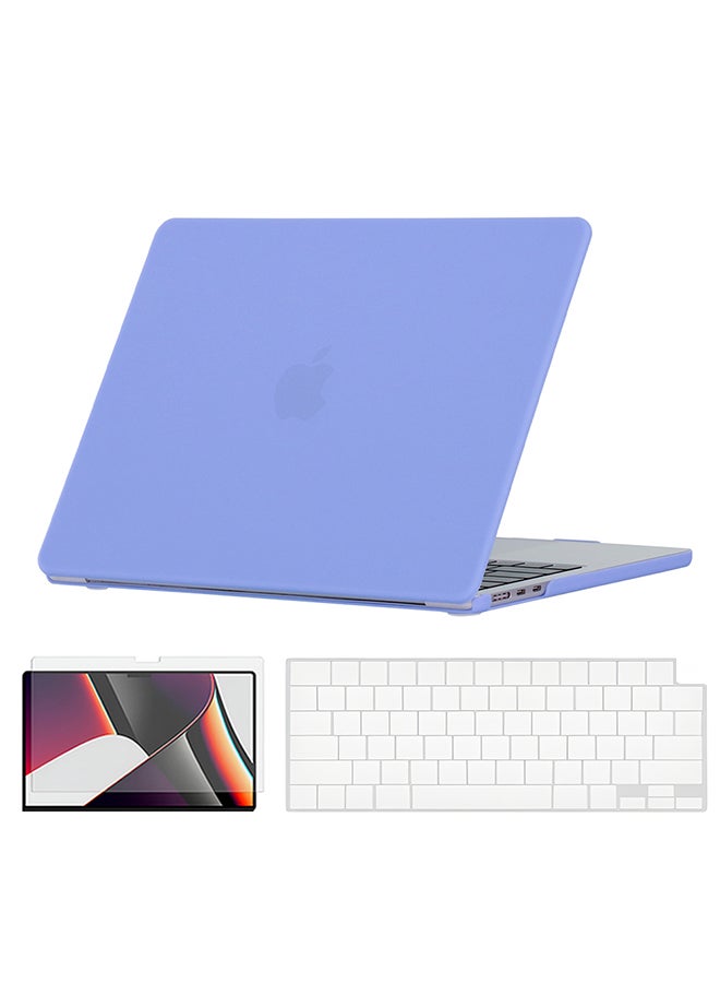 O Ozone Slim Rubberized Matte Case Compatible with MacBook Air 15 inch (A2941)M2 2023, (A3114)M3 2024 Case + Keyboard Cover & Protector,Serenity Blue