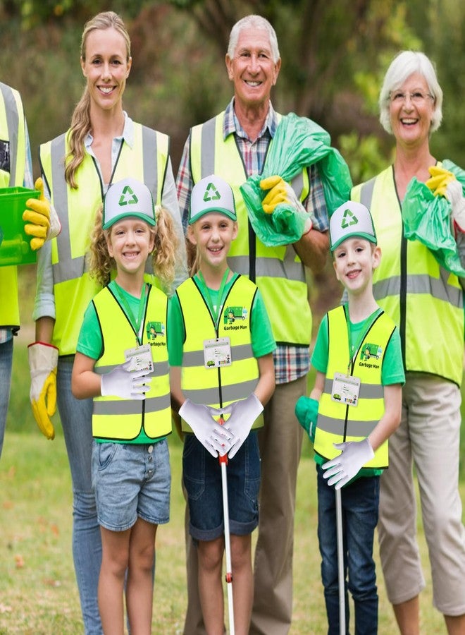 Yewong Kids Waste Management Garbage Truck Costume Accessories Recycle Trash Vest Tucker Hat Gloves ID Card for Career Day (Set A) - Image 4