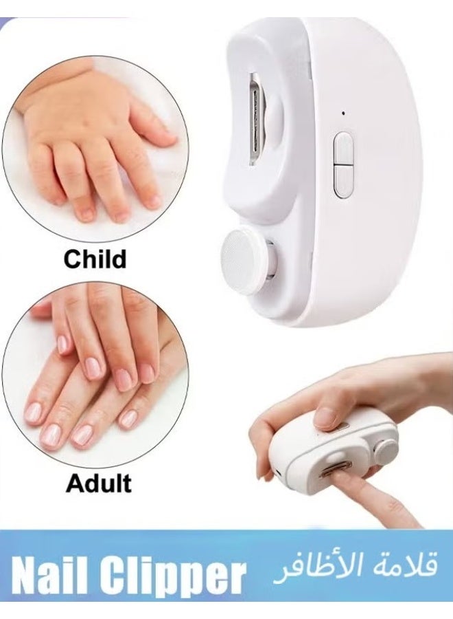 مقص أظافر كهربائي، مقص أظافر أوتوماتيكي 2 في 1 مع مشذب خفيف، مقص أظافر، مانيكير للأطفال، أدوات رعاية المسنين، مقص أظافر كهربائي - Image 1