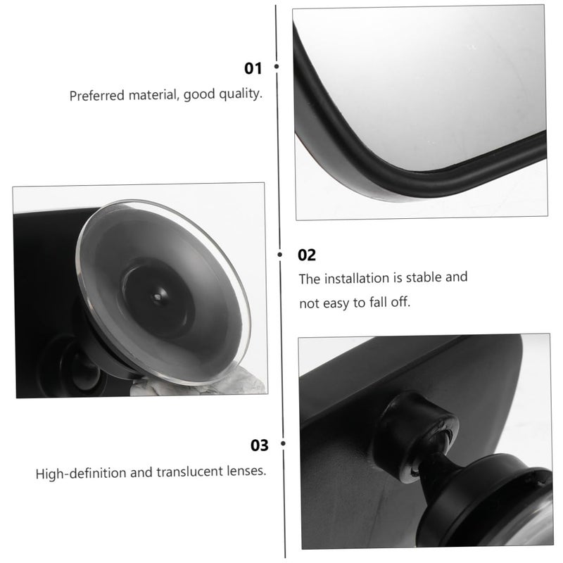 Adjustable Rearview Mirror For Backseat Monitoring Wide Angle View Black Interior - Image 4