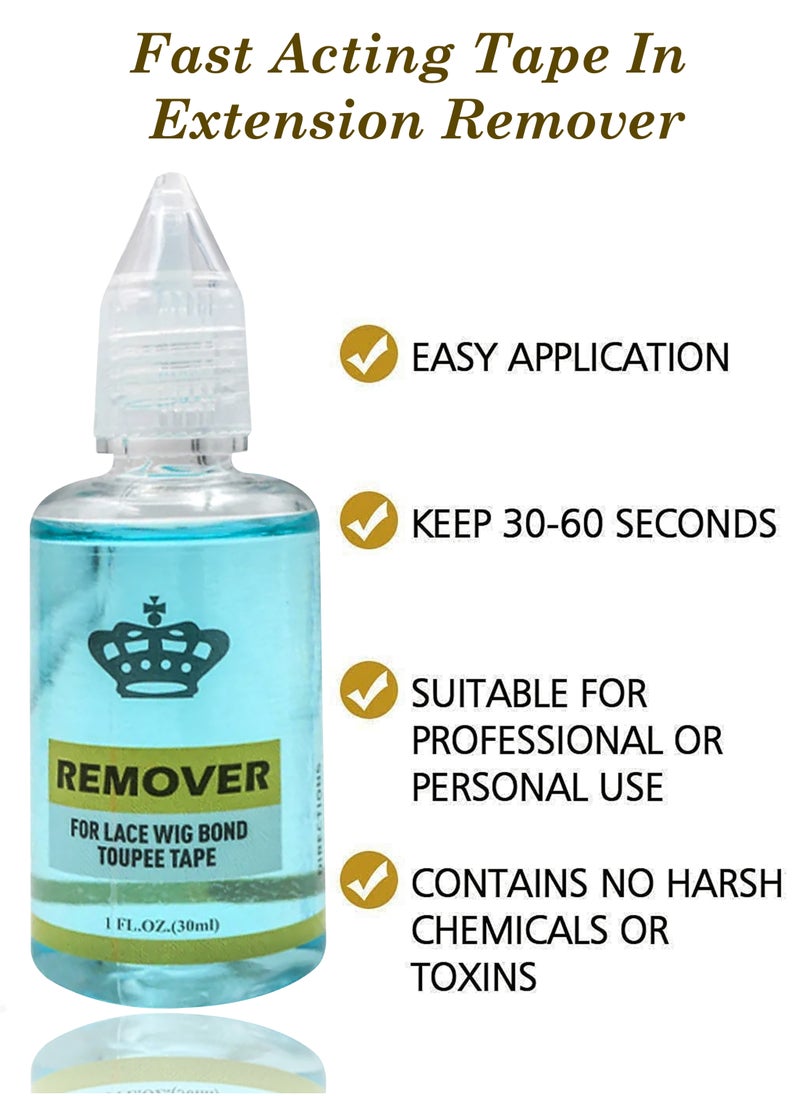 Estelle Professional Hair Extension Tape Remover Spray Fast Acting Gentle Adhesive Remover for Tape-In Extensions Wigs and Glue Bonds Oil Based Skin Safe Formula with Citrus Extracts Light Blue  - Image 4