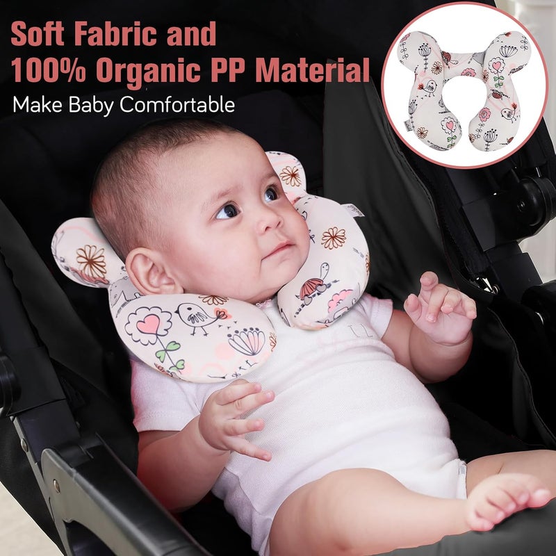 KAKIBLIN Baby Neck Pillow, Upgraded Baby Support Pillow,Babies Head Pillow,Neck Support Pillow for for Car Seat, Stroller, Pushchair,Travel (Hippo) - Image 2