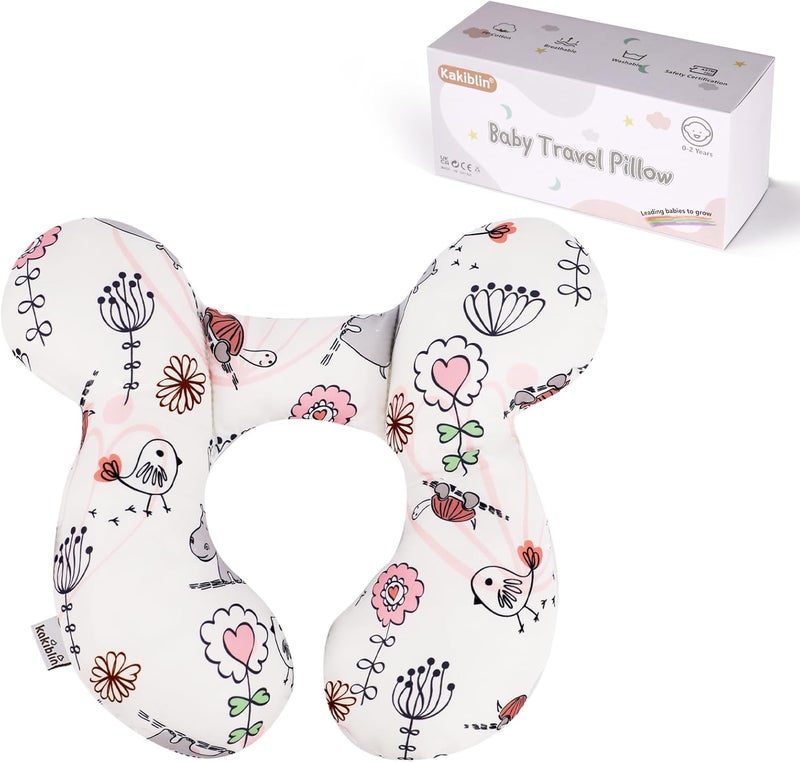 KAKIBLIN Baby Neck Pillow, Upgraded Baby Support Pillow,Babies Head Pillow,Neck Support Pillow for for Car Seat, Stroller, Pushchair,Travel (Hippo) - Image 1