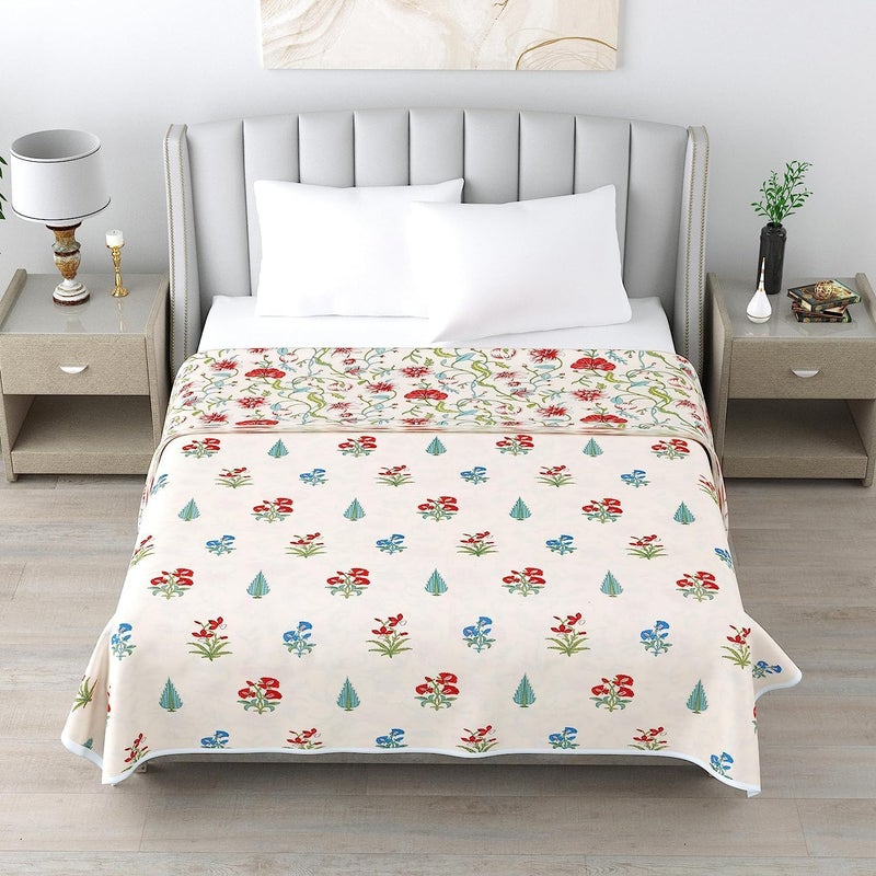 TIQH TIQH 100 Heavy Cotton Super Soft Summer Special Single Bed Reversible BlanketDuvetAC Comforter Light Weight AC Dohar Multi 02  - Image 1