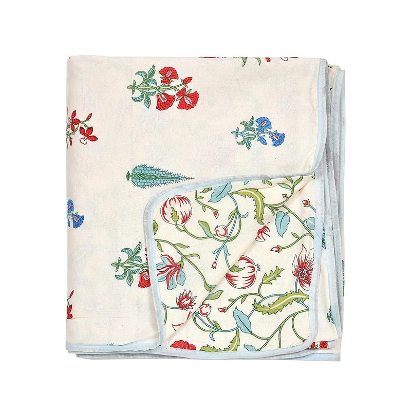 TIQH TIQH 100 Heavy Cotton Super Soft Summer Special Single Bed Reversible BlanketDuvetAC Comforter Light Weight AC Dohar Multi 02  - Image 4