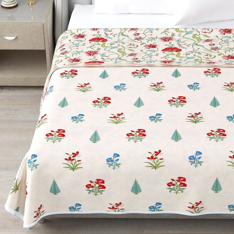 TIQH TIQH 100 Heavy Cotton Super Soft Summer Special Single Bed Reversible BlanketDuvetAC Comforter Light Weight AC Dohar Multi 02  - Image 3