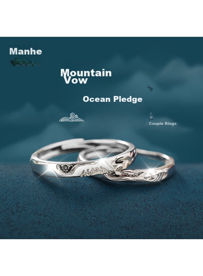 Manhe S925 Silver Ring, Couple Rings, Engagement Diamond Ring, Open-end Style For Women And Men, End-ring, New Year Gift - Image 1