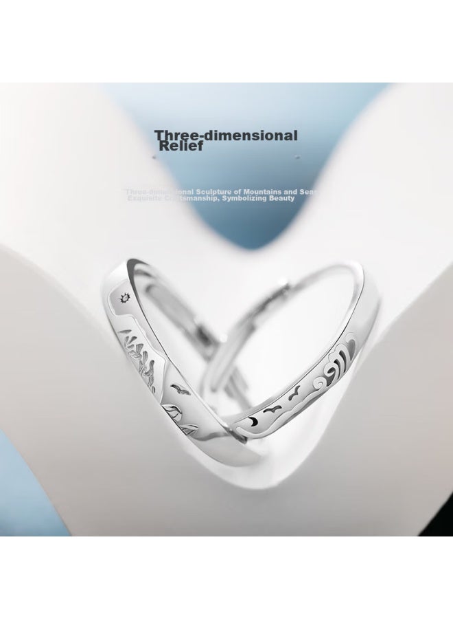 Manhe S925 Silver Ring, Couple Rings, Engagement Diamond Ring, Open-end Style For Women And Men, End-ring, New Year Gift - Image 4