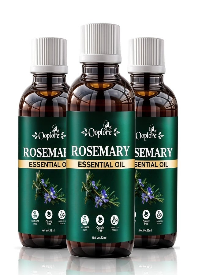 Ooplore Rosemary Essential Oil for Hair Growth, Hair Fall Control and Nourishment, Skin Care Clinically Tested & Ecocert Certified Organic 100% Pure, Natural 32ml (Pack of 3) - Image 2