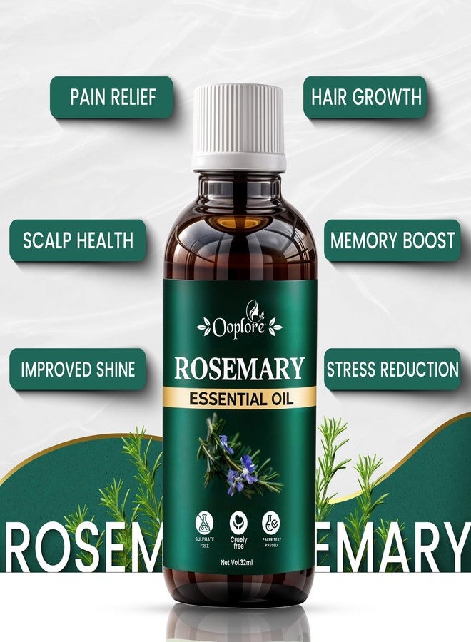 Ooplore Rosemary Essential Oil for Hair Growth, Hair Fall Control and Nourishment, Skin Care Clinically Tested & Ecocert Certified Organic 100% Pure, Natural 32ml (Pack of 3) - Image 4