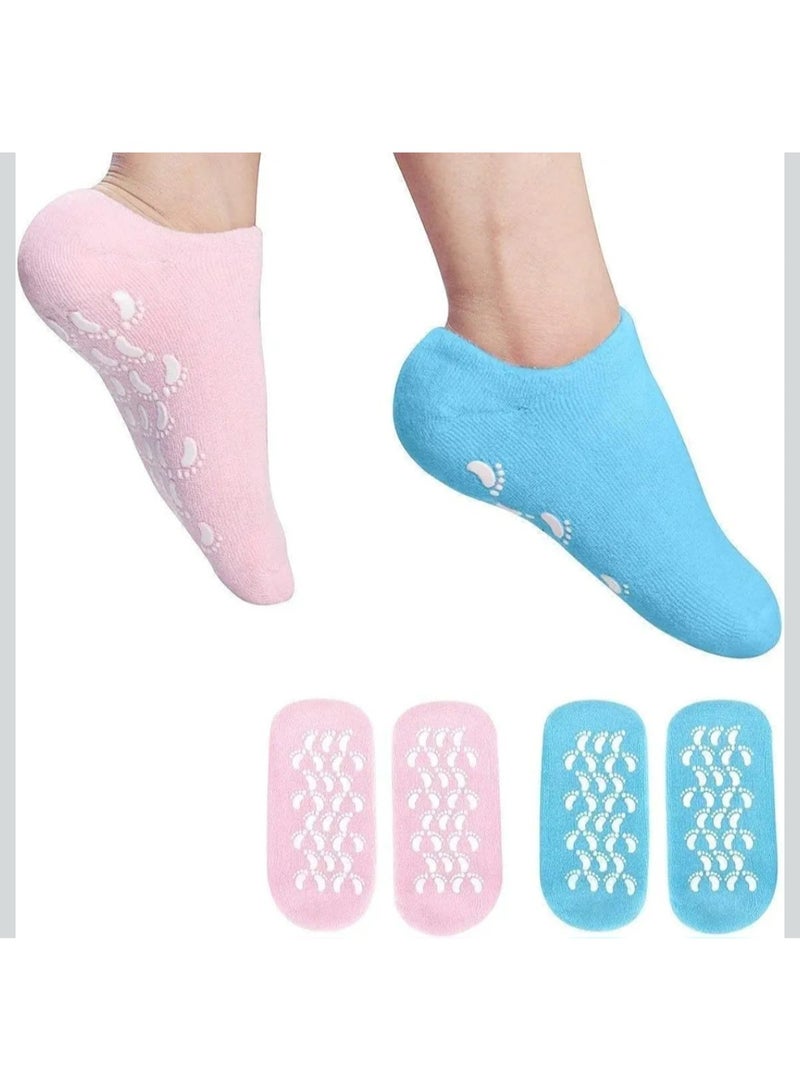 جوارب سيليكون جل مرطبة فائقة النعومة لإصلاح الأقدام والكواحل الجافة المتشققة، العناية بالبشرة، جمال القدم، جوارب جل مرطبة، جوارب سبا للكعوب المتشققة - Image 1