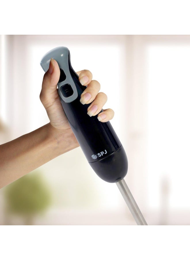 SPJ 200W Hand Blender with 600mL Blending Cup | 2-Speed Control | Durable Stainless Steel Blades | Compact & Easy to Use | Ideal for Smoothies, Sauces & Soups | 1-Year Warranty (Black) - Image 3
