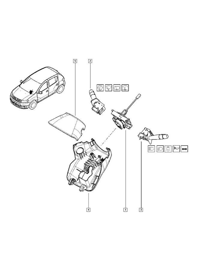 Loquat Steering Column Indicator Switch Stalk Replacement For Renault Clio IV 2013-2017 - Image 2