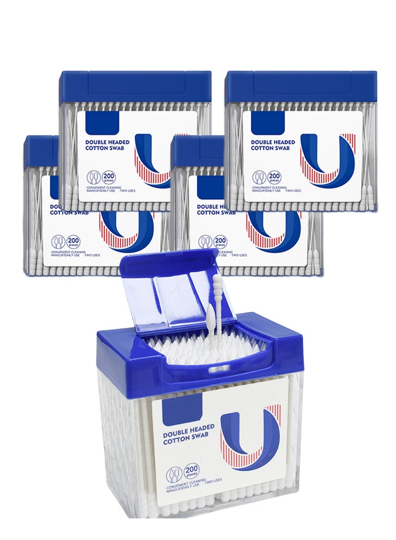 4 Pack Disposable Cotton Swabs (Spiral and Pointed) Perfect for Make-up Fixing Makeup Mishaps High Quality Cotton Buds for Baby Ear Nose Clean Total 800 Count Ear Swabs for Baby Adult For Make-up - Image 1