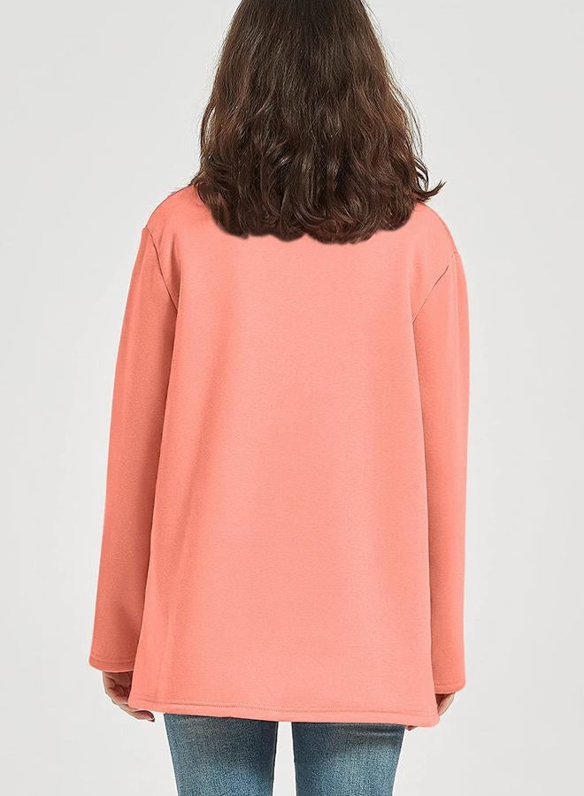 Flygo Womens Girls Sherpa Fleece Lined Crewneck Pullover Sweatshirt (Watermelon, Large) - Image 3