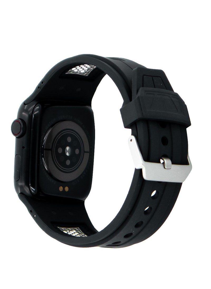 MOCOM 49mm Watch Straps Silicone Rubber For Apple Watch Mocom Black  - Image 2