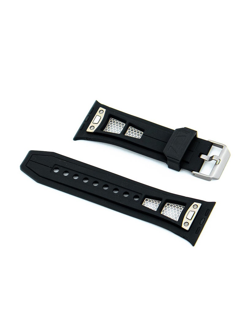 MOCOM 49mm Watch Straps Silicone Rubber For Apple Watch Mocom Black  - Image 3