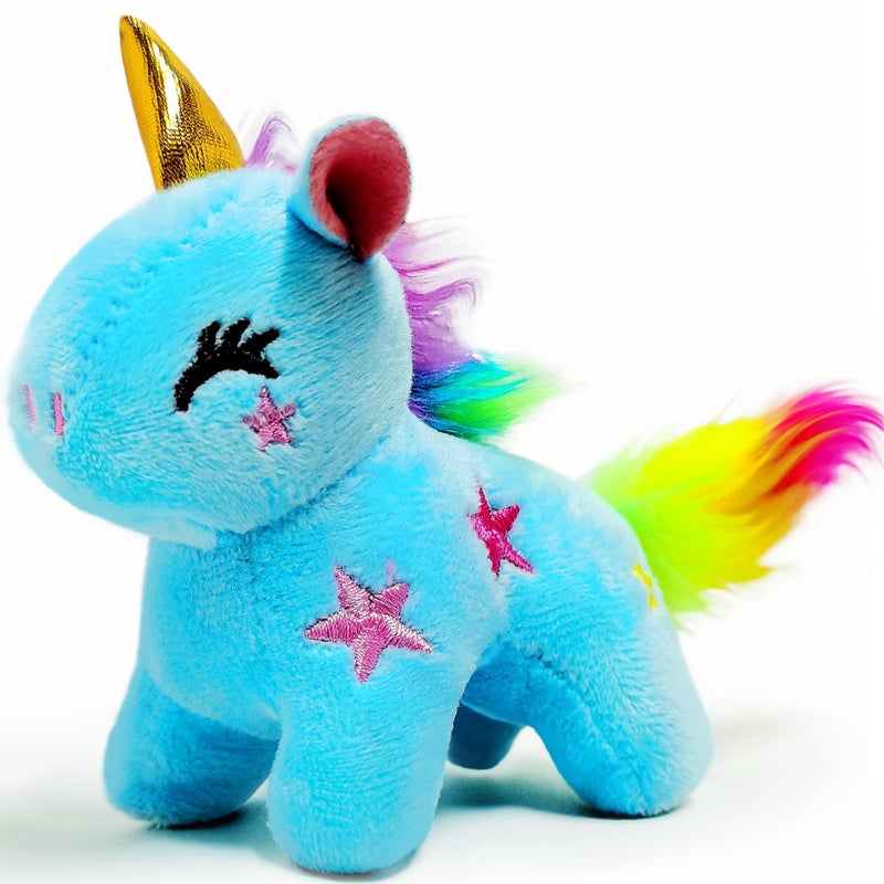 Kawaite Blue Unicorn Stuffed Animals for Kids and Adults Mini Plush Toys Key Chain Cuddly Unicorns Plush Toy Soft and Fun Stuffed Animal for Girls and Boys Birthday Gifts Easter Basket Stuffers - Image 2