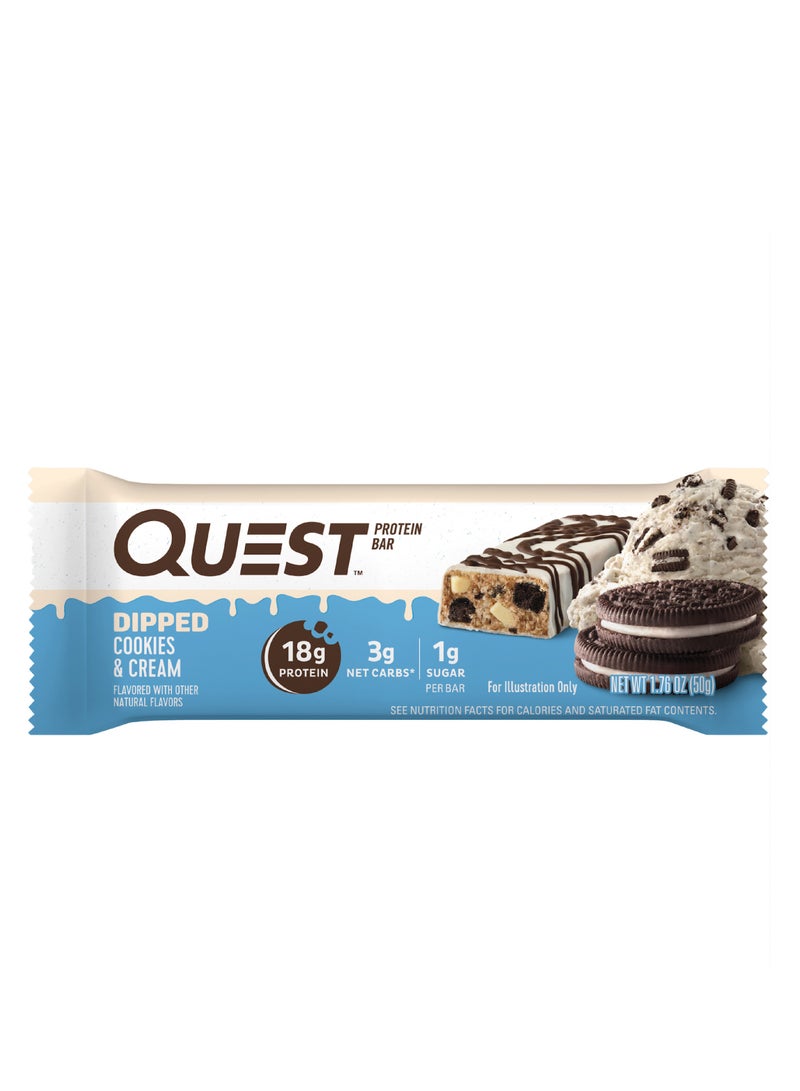 Quest Nutrition Protein BarsDipped Cookies And Cream 50g - Image 1
