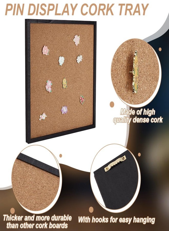 BENECREAT Pin Board Square Cork Board with Black Frame, 11.8x11.8inch Wall Mounted Cork Board for Brooch Pin Storage, Office Home Festival Wedding Decor, 0.7inch Thick - Image 4