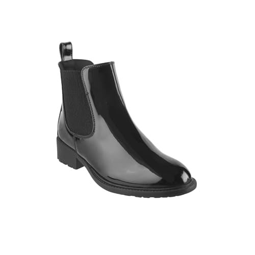 Mochi Women Black Patent Leather Ankle Boot UK/6 EU/39 (31-88) - Image 2