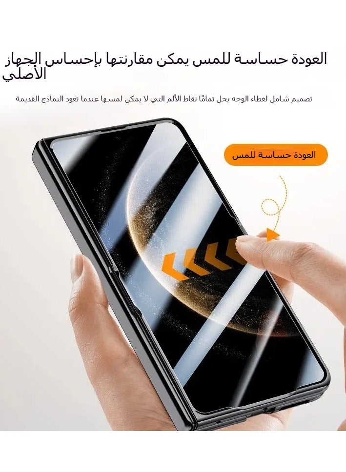 general Compatible with Huawei Mate X6 Electroplated Frame Magnetic Hinge Protection Grain Leather Case with Lens Holder Privacy Screen Protector For Mate X6 - Image 4