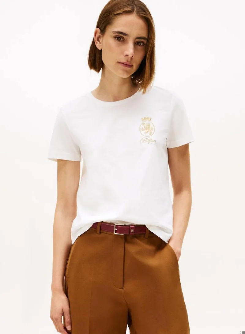 TOMMY HILFIGER TH Crest Embroidery Crew Neck T-Shirt