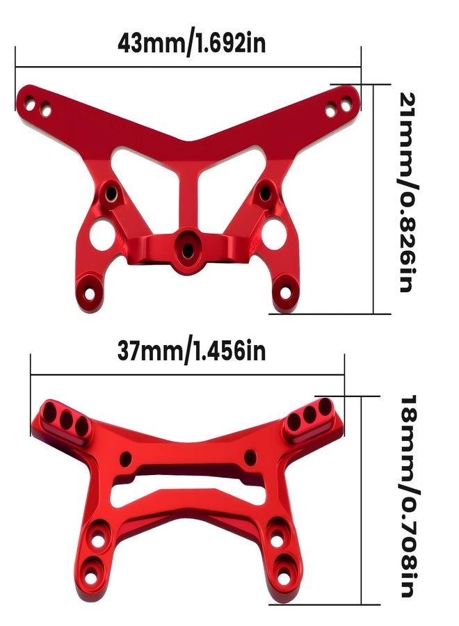 FSDKEDUF Aluminum Front & Rear Shock Towers for Losi Micro-B & Micro-T – Durable CNC Upgrade Parts RC Car Accessories for Performance & Replacement (Red) - Image 2