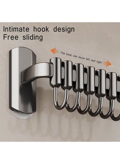 DAREU Kitchen Utensil Rail with Hooks Kitchen Hooks for Utensils Utensil Holder Wall Utensil Rack Utensil Hooks Clothes Hooks for Walls,Black,45cm  - Image 3