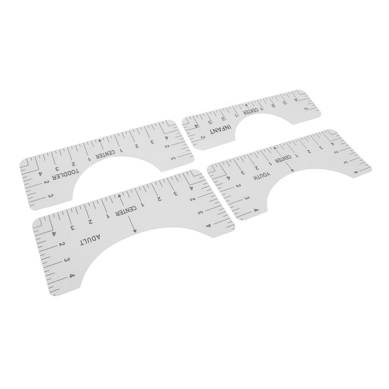 4PCS T Shirt Ruler Recyclable Easy Read Data Practical Shirt Ruler to Center Designs for Measurement Vinyl Alignment - Image 2