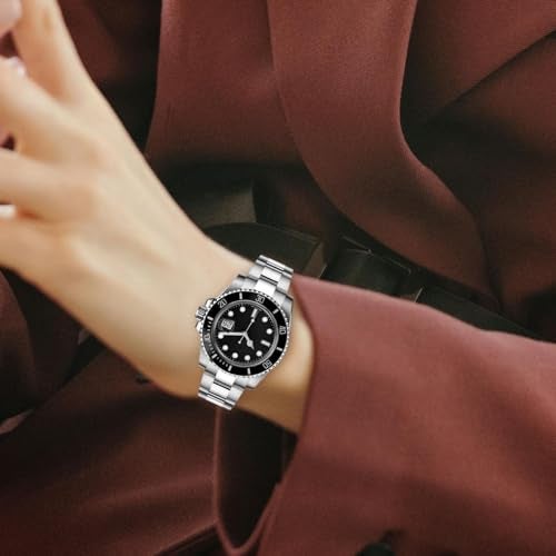 Juntan 22mm Stainless Steel Watch Band, Curved End Metal Watch Bands Strap for Men Women, Screw-in Heavy Replacement Bracelet Taper with Classic Oyster Buckle Silver - Image 4