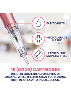 Stylia 20 Piece Permanent Makeup Cartridges For Microshading, Lip Lining, Detailing, Eyeliner & Eyebrows - Clear, Sharp, Disposable & Easy To Install - 1Rl For Lining & Shading  - Image 4