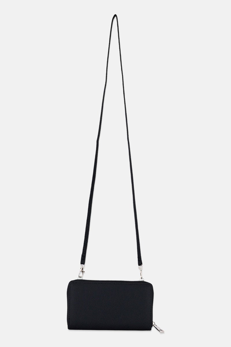 CXL by Christian Lacroix Women Blake Pebble Flap Snap Magnetic Closure Wallet, Black - Image 2