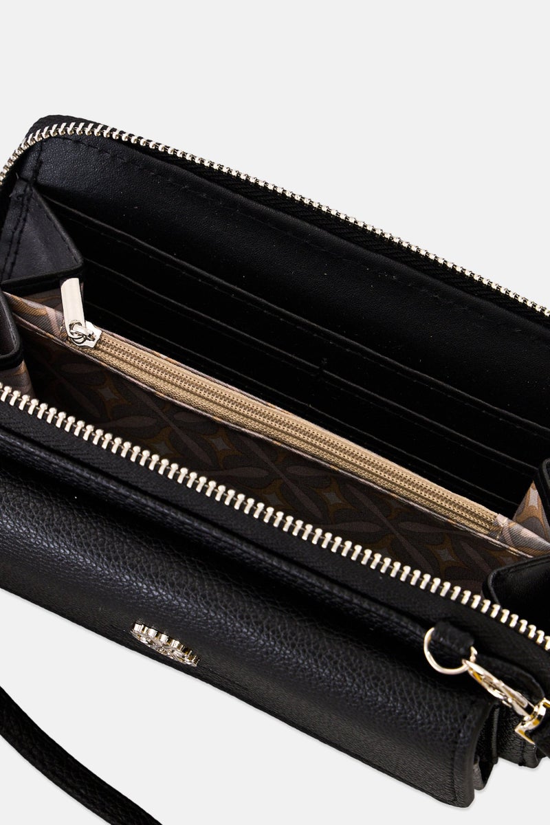 CXL by Christian Lacroix Women Blake Pebble Flap Snap Magnetic Closure Wallet, Black - Image 3