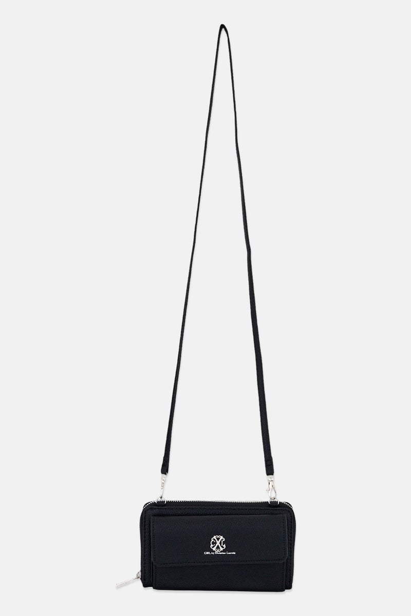 CXL by Christian Lacroix Women Blake Pebble Flap Snap Magnetic Closure Wallet, Black - Image 1