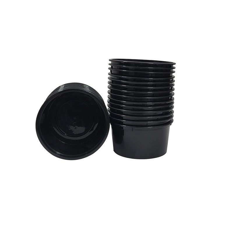 Dharj with DJ 250ml Black Round Container with Air Tight Transparent Lid Set of 15 Microwave Safe Kitchen Storage Reusable Plastic containers for Food delivery Fridge Storage - Image 4